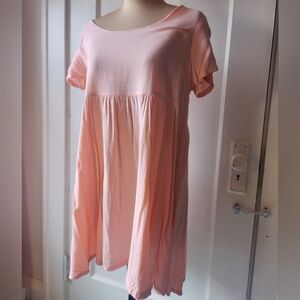 American Apparel Pink Peach Short Sleeve Babydoll Mini Dress